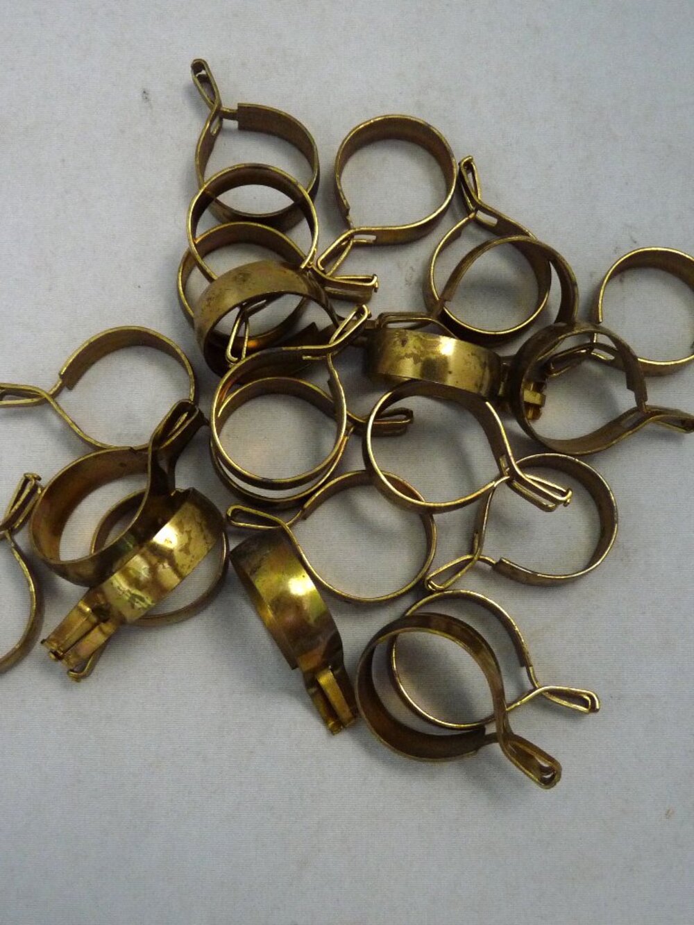 23 vintage brass cafe curtain hooks rings